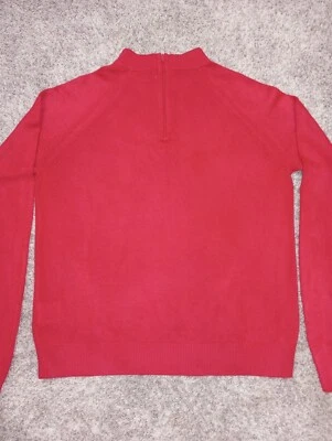 Suéter Blanco Ciervo Misses Talla Pequeña 4/6 Rojo Manga Larga 1/4 Cremallera Foto 1 de 4