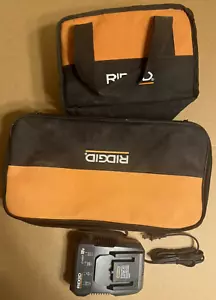 RIDGID TOOL LOT OF 2-18V CORDLESS TOOLS + BATTERIES, CHARGER, BAGS - Picture 1 of 6