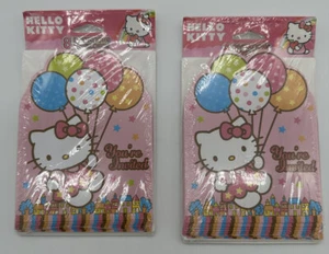 HELLO KITTY Rainbow Birthday INVITATIONS Invites With Envelopes 16 total sealed - Picture 1 of 5