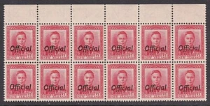 NEW ZEALAND 1938-51 GVI 1½d Red OFFICIAL Block of 12 MNH SG cat £204........K770 - Picture 1 of 1