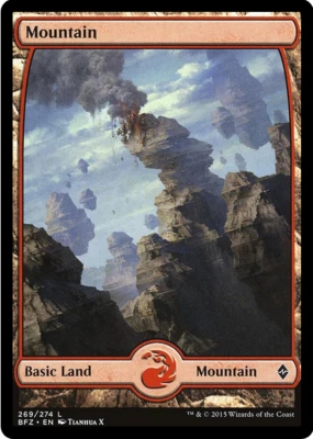 Mountain 269E Full Art Battle For Zendikar MTG Basic Land - Image 1 of 2