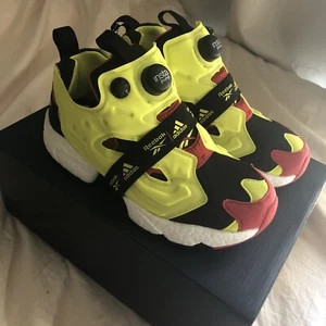 Reebok Classic Instapump Fury Adidas Boost Black Hyper Green FW5305 Men’s Sz 5.5 - Picture 1 of 9