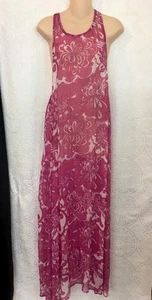Mikoh Dress Long Pink Silk Print  Razorback Size S - Picture 1 of 7