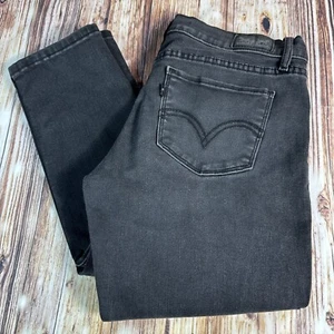Jeans Levi's 524 SKINNY taglia 9 nero invecchiato vita bassa denim pantaloni 32x30,5 - Foto 1 di 13