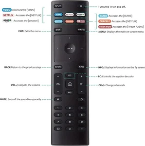 XRT136 for Vizio Smart TV Remote Control with for Vudu Amazon iheart Netflix Key - Picture 1 of 7