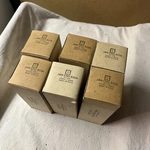 Lot 6 NOS JAN CNU-832A VT-286 TUBE NOS BOX U.S. NAVY - Picture 1 of 3