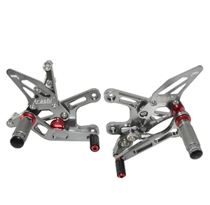 Grey CNC Adjustable Rearset Footrests For KAWASAKI Ninja ZX10R ZX10RR 2021-2024 - Picture 1 of 9