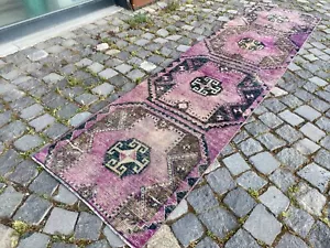 Carpet, Bohemian wool runner rug, Turkish vintage handmade rug runner, 2,1 x 7,6 - Picture 1 of 10