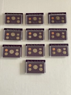 *Set of 10* US Proof Sets 1984-1993 in original boxes US Mint 50 Coin Lot - Image 1 of 4