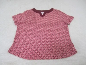 White Stag Shirt Womens 2X Red Short Sleeve Casual Blouse Cotton - Picture 1 of 7