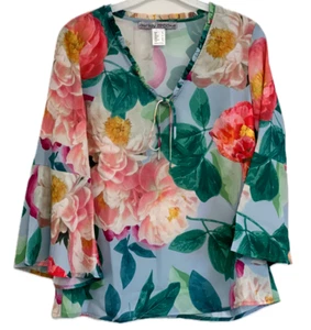 Ashley Brooke Light-Blue Printed Blouse (C10534) - Picture 1 of 7