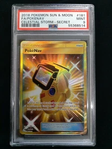 Graded PSA 9 2018 PM Sun & Moon Full Art POKENAV #181 Celestial Storm MINT - Picture 1 of 4