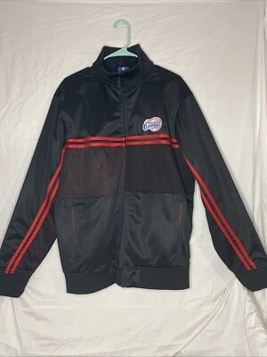 Chaqueta de calentamiento UNK Blue Label NBA Los Angeles Clippers negra cremallera completa grande para hombre Foto 1 de 4