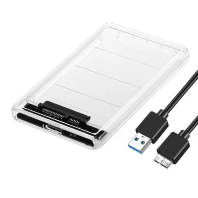 External SSD/HDD hard drive 2.5 inch Transparent SATA to USB3.0 Solid State - Image 1 of 4
