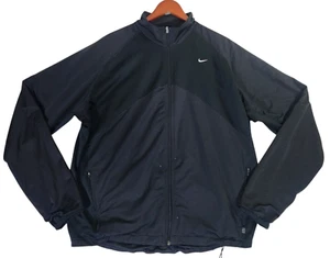 Nike Dri-Fit Lined Jacket Men's XL Black Full Zip Pocket Mock Neck - Picture 1 of 8