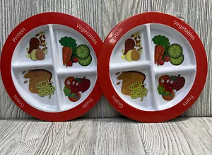 Plato de porción súper saludable para niños proteína dividida verduras frutas granos 2 platos - Imagen 1 de 4