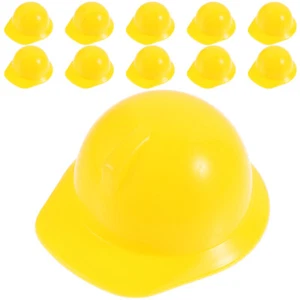 10 Stück Kunststoff Mini Schutzhelm Miniatur Bau Hut Puppe Hut Dekor - Bild 1 von 12