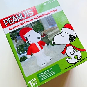 Peanuts Snoopy Weihnachten luftgeblasen aufblasbar - Santa Anzug und Mütze [neu] 4 Fuß - Bild 1 von 8