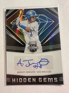 K109,574 - 2020 Elite Extra Edition Hidden Gems Auto #12 Jeremy Arocho