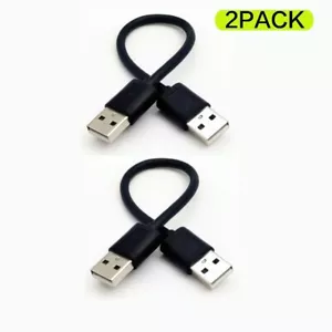 2PACK USB to USB 2.0 Male to Male Type A to Type A Cable for Data Transfer 20cm - Picture 1 of 7