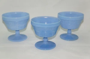 Jeannette Doric Delphite Azul (3) Cuencos de Sherbet o Postre, 3 1/2" - Imagen 1 de 11