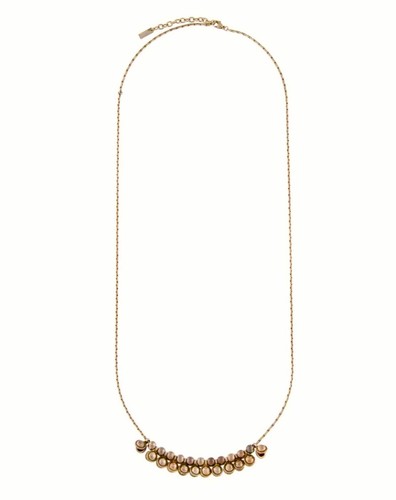 SAINT LAURENT (YSL) Collana catena lunga Saint Laurent YSL ottone oro antico ciondolo campana nuova con etichette $895