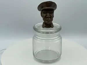 Tarro de vidrio con busto de policía atornillado en tapa - hecho a mano por Jack Wilson 95' - Imagen 1 de 6