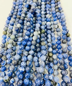15" 5 Strand Sodalite Round Beads For Jewelry Making Gemstone 4mm 6mm 8mm 10mm - Picture 1 of 6