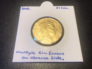2005 $1 Error Coin-WWII Peace 1939-1945-Multiple Rim Errors On Obverse Side. - Picture 1 of 5