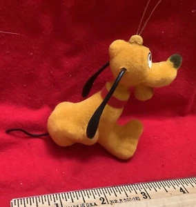 De Colección Navidad WALT DISNEY PRODUCTIONS PLUTO Flocado Adorno Colgante HONG KONG - Imagen 1 de 7