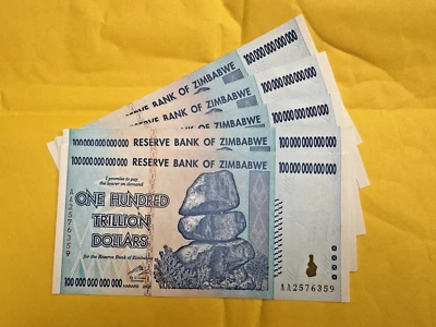 LOT OF 5 🇿🇼 ZIMBABWE 100 BILLION DOLLAR AA/2008 🔥 PRE-ORDER, SHIPS 11/15/25 - Bild 1 von 4