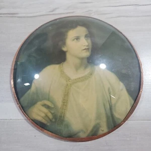 VINTAGE PETER WATSON STUDIO CURVED GLASS WOMAN PICTURE - Picture 1 of 9