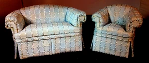 DOLLHOUSE BESPAQ TWO TONE BLUE COUNTRY SET 1'' SCALE MINT NEW - Picture 1 of 4