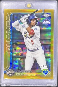 /50 Eduardo Quinte ORO rifrattore 2025 Topps Pro debutto #PD-197 LA Dodgers Rookie - Foto 1 di 2