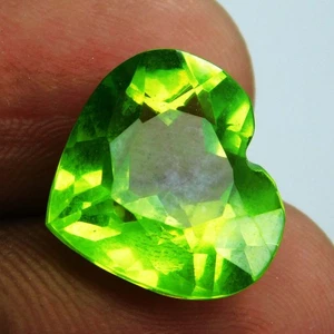 Jwelery Making 10 Carat CERTIFIED Loose Gemstone Natural Peridot Heart Shape - Picture 1 of 7