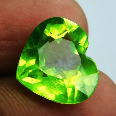 Jwelery Making 10 Carat CERTIFIED Loose Gemstone Natural Peridot Heart Shape - Image 1 of 4