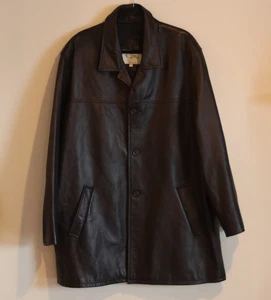 Chaqueta de cuero para hombre Remy - talla 50 abotonada larga 2x/3x funciona grande - Imagen 1 de 8