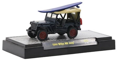WILLYS MB Jeep + Surfboard - 1944 - blue - M2 1:64 - Immagine 1 di 4