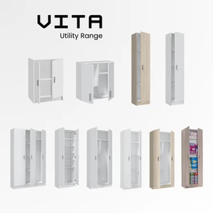 VITA Utility Laundry Cupboard / Cabinet Storage Units in White OR Oak Options - Picture 1 of 62