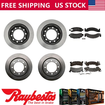 Rotores de freno delanteros traseros y pastillas de freno metálicas para GMC P3500 1979-1995 - Raybestos Foto 1 de 4