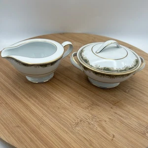 Crema y azucarero abierto Noritake Warrington de colección 6872 hecho en Japón - Imagen 1 de 8