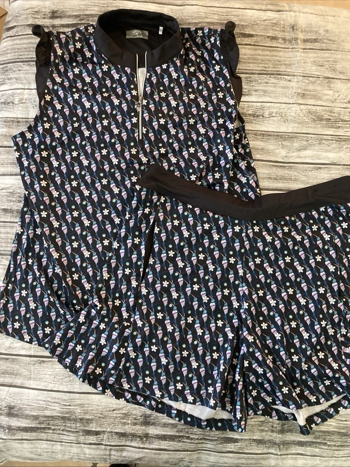 Juego corto de golf para mujer Callaway Opti-Dri con estampado de colibrí talla XL/L Foto 1 de 4