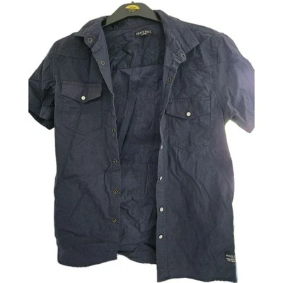 Camisa ajustada Brave Soul para hombre - azul marino - talla pequeña - 36-38 Foto 1 de 3
