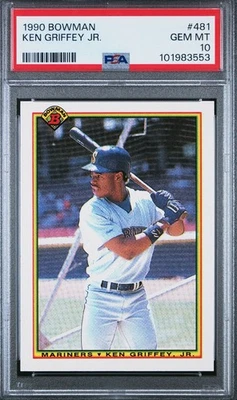 1990 年 Bowman #481 Ken Griffey Jr. PSA 10 水手名人堂 — 第 1/2 张图片