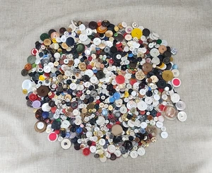 Lot #3 Vintage Sewing Craft Buttons Assorted Sizes Colors Materials 2+ Pounds - Picture 1 of 23
