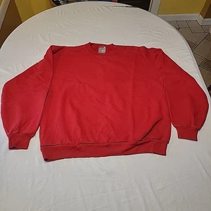 Felpa Jerzees adulto LG tinta unita rossa maglione bianco uomo anni 90 USA vintage - Foto 1 di 8