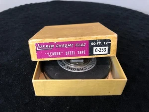 Lufkin Lineal C-253 Chrom plattiert 50 Fuß Vorfach Stahl Maßband mit Original Box - Bild 1 von 8