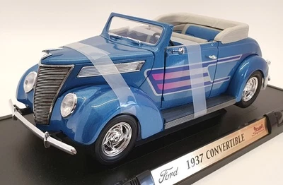 Road Signature 1/18 Scale Model Car 92238 - 1937 Ford Convertible - Blue - Image 1 of 4