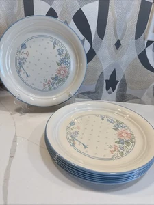 Corelle SYMPHONY Dinner Plates Set of 12 Pink & Blue Floral 10" - Picture 1 of 5