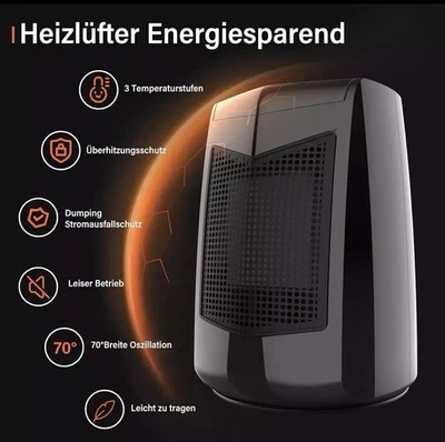 Heizlüfter Elektroheizkörper Heizkörper Model H-921 Schwarz HIHHY